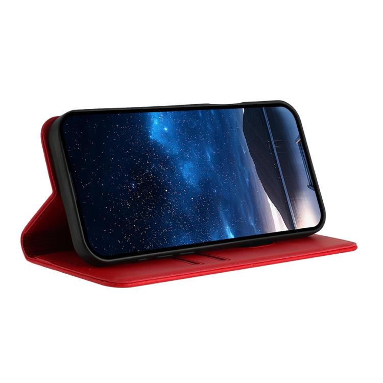 For iPhone 17 Strong Magnetic Frosted Flip Leather Phone Case(Red) - free shipping - PMc TechLife - Order now!