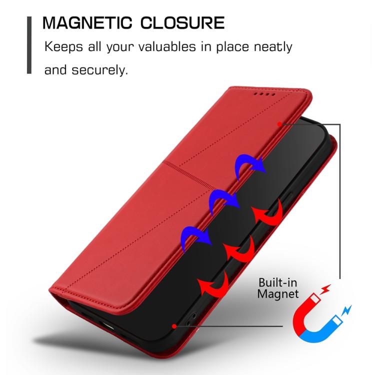 For iPhone 17 Strong Magnetic Frosted Flip Leather Phone Case(Red) - free shipping - PMc TechLife - Order now!