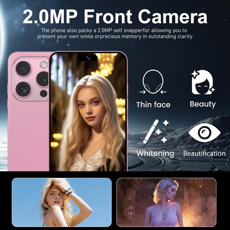 I16 Pro Max / VD1, 3GB+32GB, 6.8 inch Android 10 MTK6753 Octa Core, Network: 4G, Dual SIM, Plug:EU Plug(Sky Blue) - free shipping - PMc TechLife - Order now!