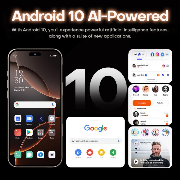 I16 Pro Max / PDQ6, 4GB+64GB, 6.58 inch Android 10 MTK6739 Quad Core, Network: 4G, Dual SIM, Plug:EU Plug(White) - free shipping - PMc TechLife - Order now!