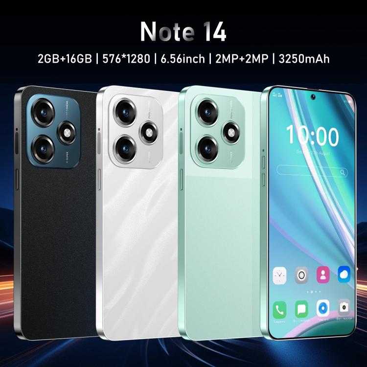 Note 14 / ZKU291, 2GB+16GB, 6.56 inch Android 8.1 MTK6580A Quad Core, Network: 3G, Dual SIM, Plug:EU Plug(Green) - free shipping - PMc TechLife - Order now!