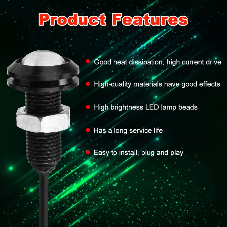 10 PCS 23mm 12LEDs SMD-4014 DC9-80V Motorcycle Eagle Eye Light(White Light) - Eagle Eye Lamps by PMC TechLife | Online Shopping South Africa | PMC TechLife | Buy Now Pay Later Mobicred