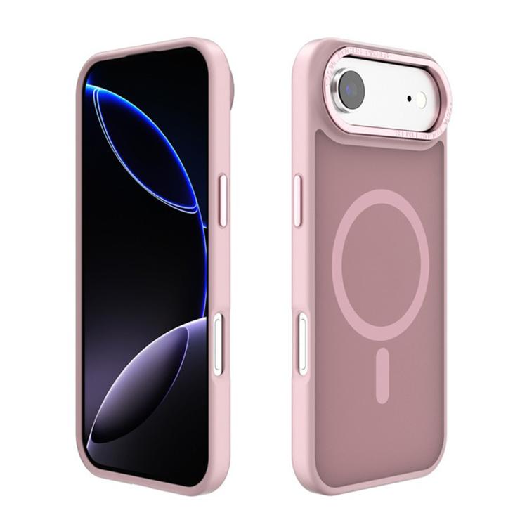 For iPhone 17 Air Kalebol Metal Lens Frame MagSafe Frosted PC Phone Case(Pink) - iPhone 17 Air Cases by Kalebol | Online Shopping South Africa | PMC TechLife | Buy Now Pay Later Mobicred
