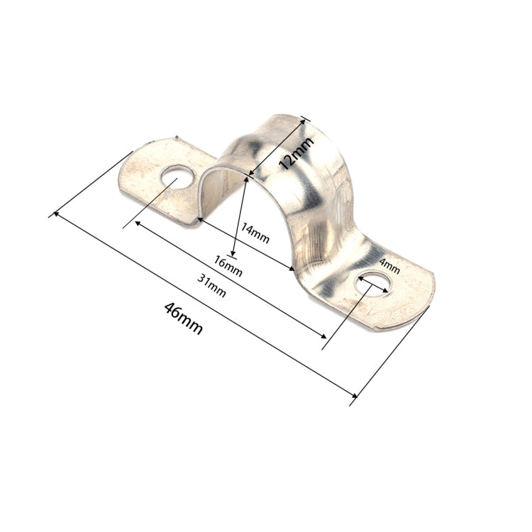 100 PCS M14 304 Stainless Steel Hole Tube Clips U-tube Clamp Connecting Ring Hose Clamp - Booster Cable & Clip by PMC Jewellery | Online Shopping South Africa | PMC Jewellery | Buy Now Pay Later Mobicred