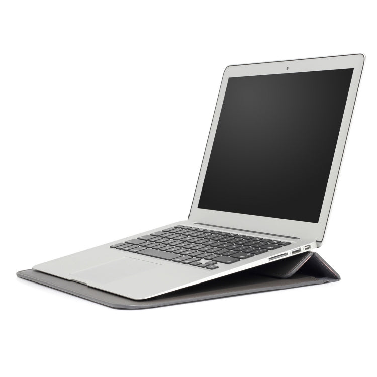 PU Leather Ultra-thin Envelope Bag Laptop Bag for MacBook Air / Pro 13 inch, with Stand Function(Space Gray) - Protective Bags by PMC Jewellery | Online Shopping South Africa | PMC Jewellery | Buy Now Pay Later Mobicred