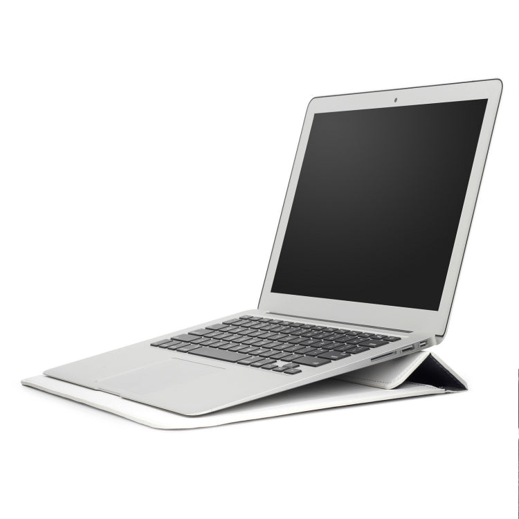 PU Leather Ultra-thin Envelope Bag Laptop Bag for MacBook Air / Pro 15 inch, with Stand Function(White) - free shipping - PMC Jewellery - Order now!
