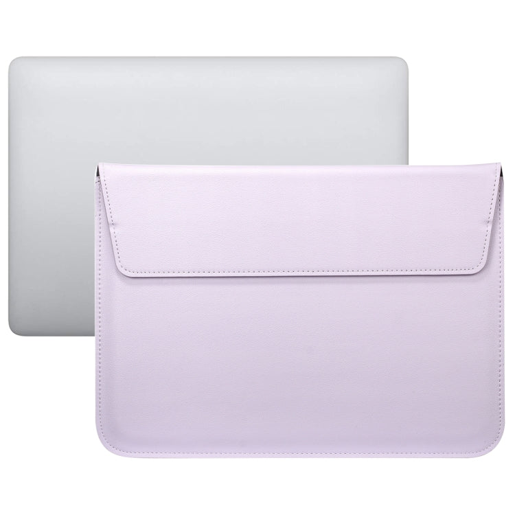 PU Leather Ultra-thin Envelope Bag Laptop Bag for MacBook Air / Pro 15 inch, with Stand Function(Light Purple) - Protective Bags by PMC Jewellery | Online Shopping South Africa | PMC Jewellery | Buy Now Pay Later Mobicred