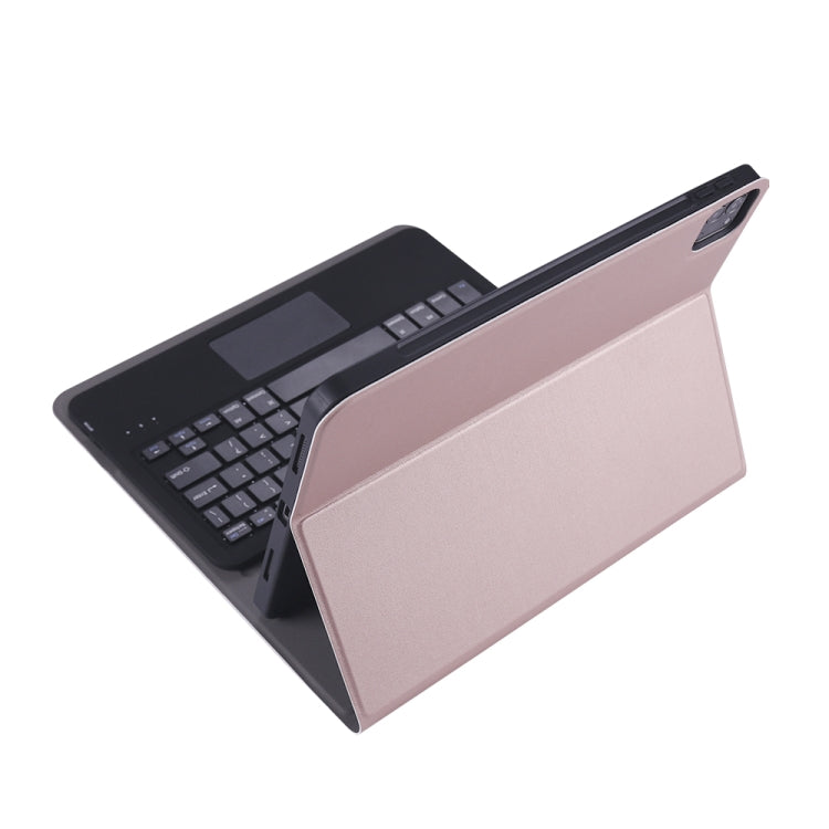 A098B-A Detachable ABS Ultra-thin Bluetooth Keyboard + TPU Tablet Case for iPad Air 11 2024 / 2025 / Air 4 10.9 inch 2020, with Stand & Pen Slot & Touch(Rose Gold) - For iPad Air by PMC Jewellery | Online Shopping South Africa | PMC Jewellery | Buy Now Pay Later Mobicred