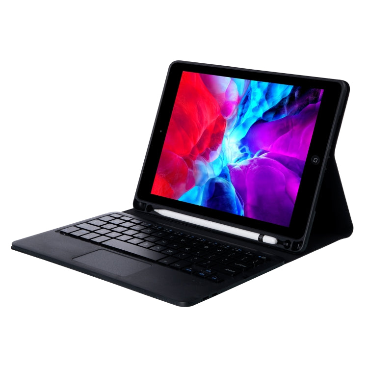 T098B-A Pressed Skin Texture TPU Detachable Candy Colors Bluetooth Keyboard Tablet Case for iPad Air 4 10.9 inch (2020), with Stand & Pen Slot & Touch(Black) - For iPad Air by PMC Jewellery | Online Shopping South Africa | PMC Jewellery