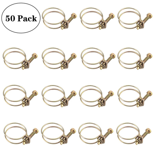 50 PCS M35 Adjustable Color Galvanized Iron Double Wire Hose Clamps - Booster Cable & Clip by PMC Jewellery | Online Shopping South Africa | PMC Jewellery | Buy Now Pay Later Mobicred