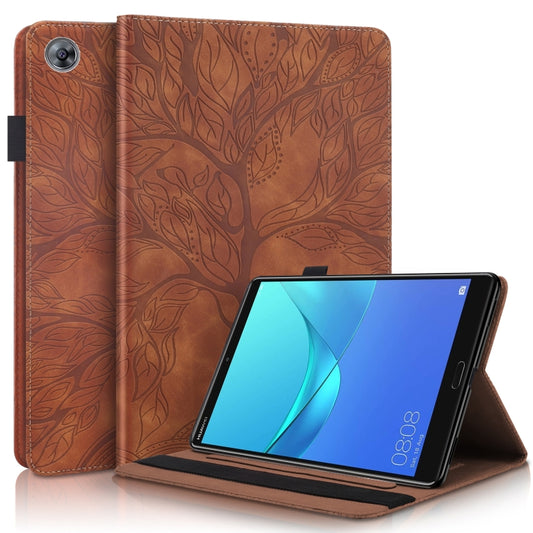 For Huawei MediaPad M5 10.8 inch Life Tree Series Horizontal Flip Leather Case with Holder & Card Slots & Pen Slot(Brown) - Huawei by PMC Jewellery | Online Shopping South Africa | PMC Jewellery | Buy Now Pay Later Mobicred