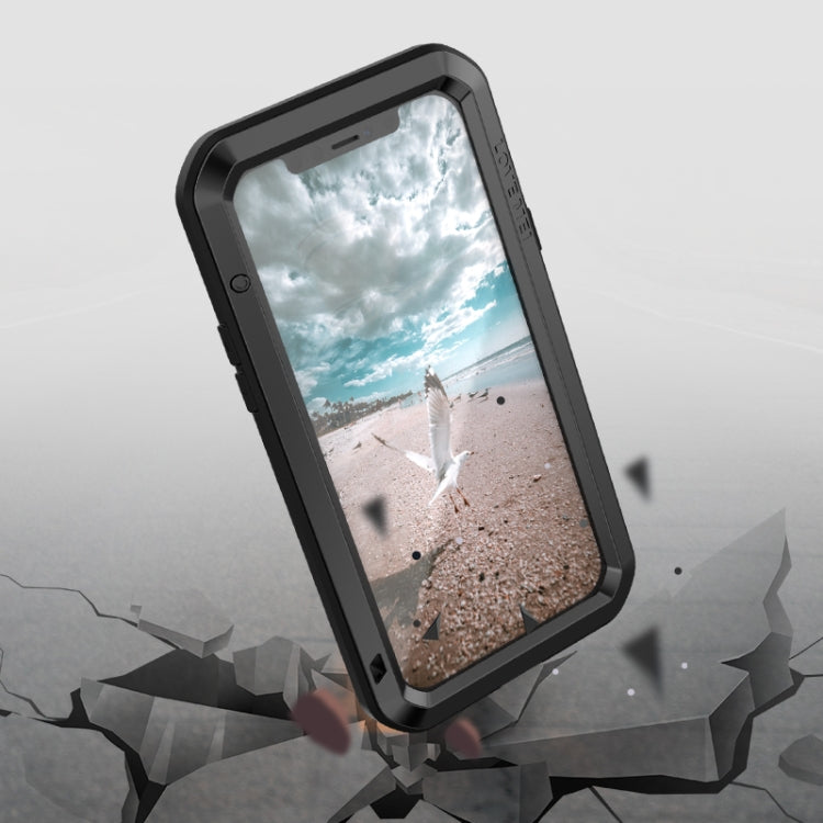 For iPhone 12 Pro LOVE MEI Metal Shockproof Life Waterproof Dustproof Protective Case(Black) - iPhone 12 / 12 Pro Cases by LOVE MEI | Online Shopping South Africa | PMC Jewellery