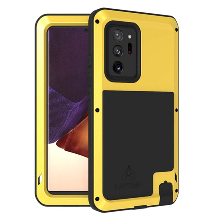 For Samsung Galaxy Note 20 Ultra LOVE MEI Metal Shockproof Waterproof Dustproof Protective Case without Glass(Yellow) - Galaxy Note20 Ultra Cases by LOVE MEI | Online Shopping South Africa | PMC Jewellery