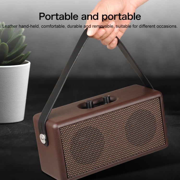 D30 Portable Subwoofer Wooden Bluetooth 4.2 Speaker, Support TF Card & 3.5mm AUX & U Disk Play(Brown) - Desktop Speaker by PMC Jewellery | Online Shopping South Africa | PMC Jewellery | Buy Now Pay Later Mobicred