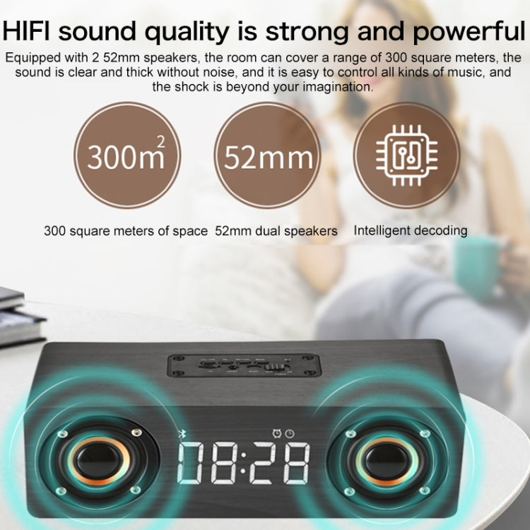 M5 Subwoofer Wooden Bluetooth 4.2 Speaker, Support TF Card & 3.5mm AUX & FM(Graffiti Color) - Desktop Speaker by PMC Jewellery | Online Shopping South Africa | PMC Jewellery | Buy Now Pay Later Mobicred