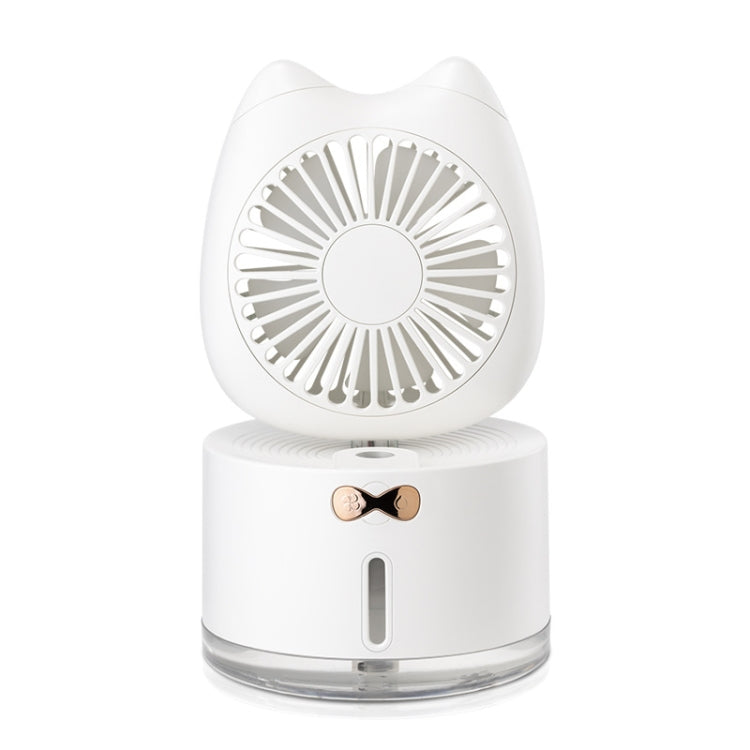 BD-MM1 Cat Shape Household Desktop Rechargeable Spray Humidifier Fan (White) - Electric Fans by PMC Jewellery | Online Shopping South Africa | PMC Jewellery | Buy Now Pay Later Mobicred