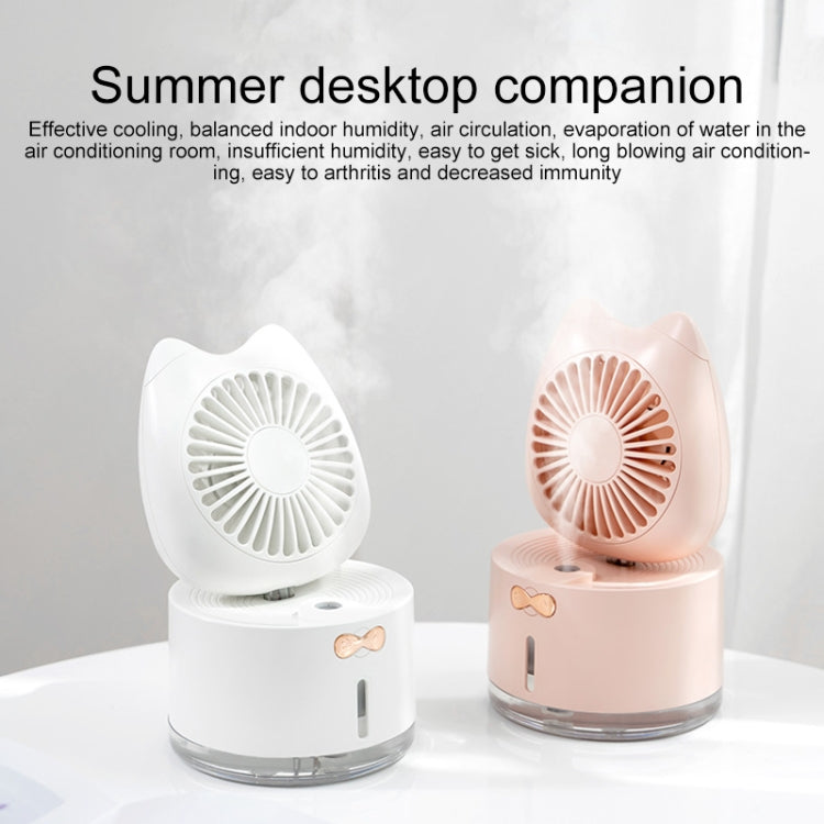 BD-MM1 Cat Shape Household Desktop Rechargeable Spray Humidifier Fan (Pink) - Electric Fans by PMC Jewellery | Online Shopping South Africa | PMC Jewellery | Buy Now Pay Later Mobicred