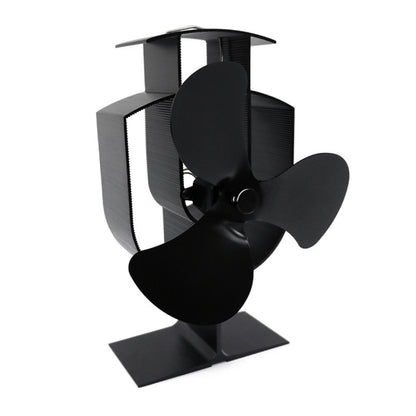 YL401 3-Blade High Temperature Metal Heat Powered Fireplace Stove Fan (Black) - Fireplace Fan by PMC Jewellery | Online Shopping South Africa | PMC Jewellery | Buy Now Pay Later Mobicred