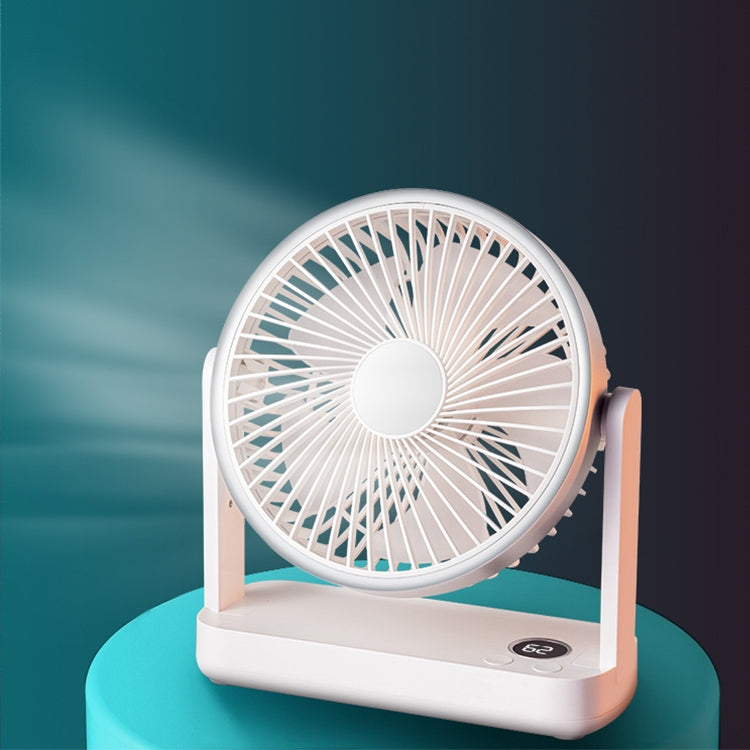 F701 Desktop Electric Fan with LED Display (White) - Electric Fans by PMC Jewellery | Online Shopping South Africa | PMC Jewellery | Buy Now Pay Later Mobicred