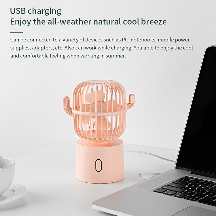 F6 Cactus Portable Mini Fan USB Shaking Head Handheld Desk Electric Fan (Pink) - Electric Fans by PMC Jewellery | Online Shopping South Africa | PMC Jewellery | Buy Now Pay Later Mobicred