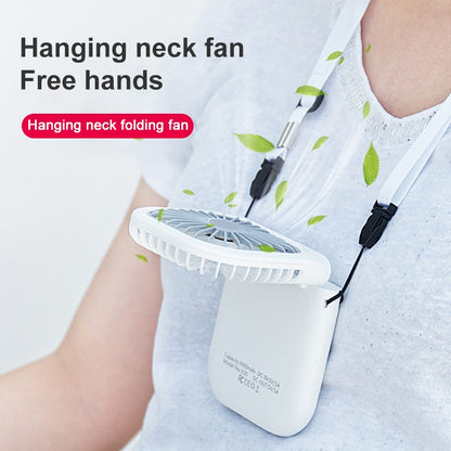 F20 Electroplating Handheld Fan Portable Desktop Folding Mute USB Hanging Neck Fan (Green) - Electric Fans by PMC Jewellery | Online Shopping South Africa | PMC Jewellery | Buy Now Pay Later Mobicred