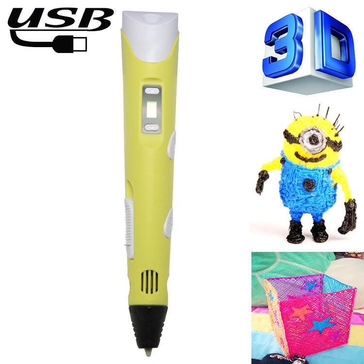 Hand-held 3D Printing Pen, USB Plug(Yellow) - 3D Printer by PMC Jewellery | Online Shopping South Africa | PMC Jewellery | Buy Now Pay Later Mobicred