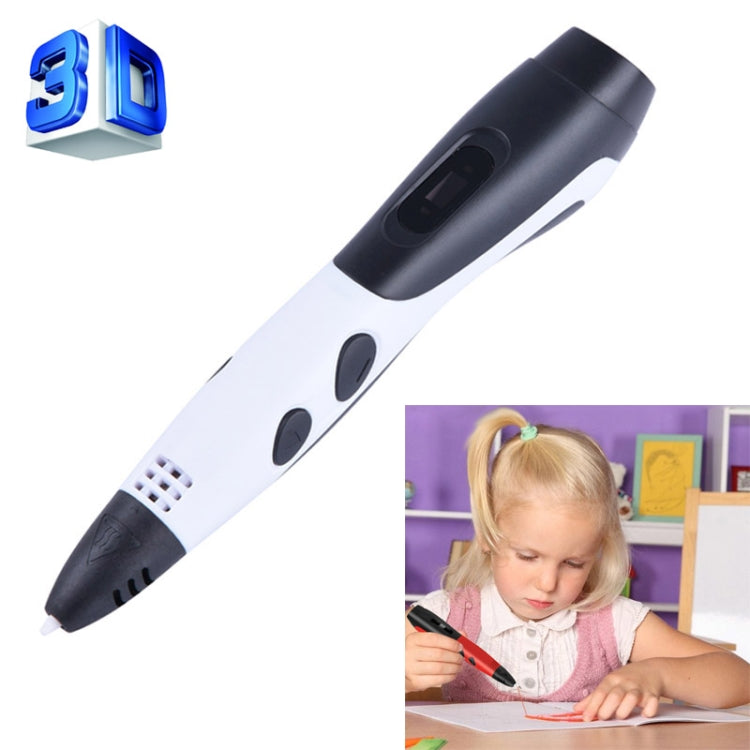 Gen 6th ABS / PLA Filament Kids DIY Drawing 3D Printing Pen with LCD Display(White+Black) - 3D Printer by PMC Jewellery | Online Shopping South Africa | PMC Jewellery | Buy Now Pay Later Mobicred