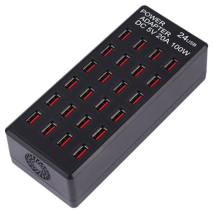 100W 24 USB Ports Fast Charger Station Smart Charger with LED Indicator AC 100-240V, US Plug(Black) - Multifunction Charger by PMC Jewellery | Online Shopping South Africa | PMC Jewellery | Buy Now Pay Later Mobicred