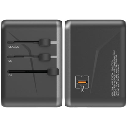 MOMAX 1-World UA8 PD 70W Fast Charger Power Adapter(Black) - USB Charger by MOMAX | Online Shopping South Africa | PMC Jewellery | Buy Now Pay Later Mobicred