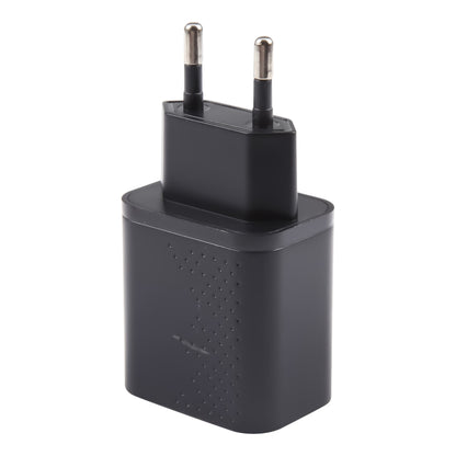 LZ-105A+C PD 20W USB-C/Type-C+QC 3.0 USB Ports Dot Pattern Travel Charger, EU Plug(Black) - USB Charger by PMC Jewellery | Online Shopping South Africa | PMC Jewellery | Buy Now Pay Later Mobicred