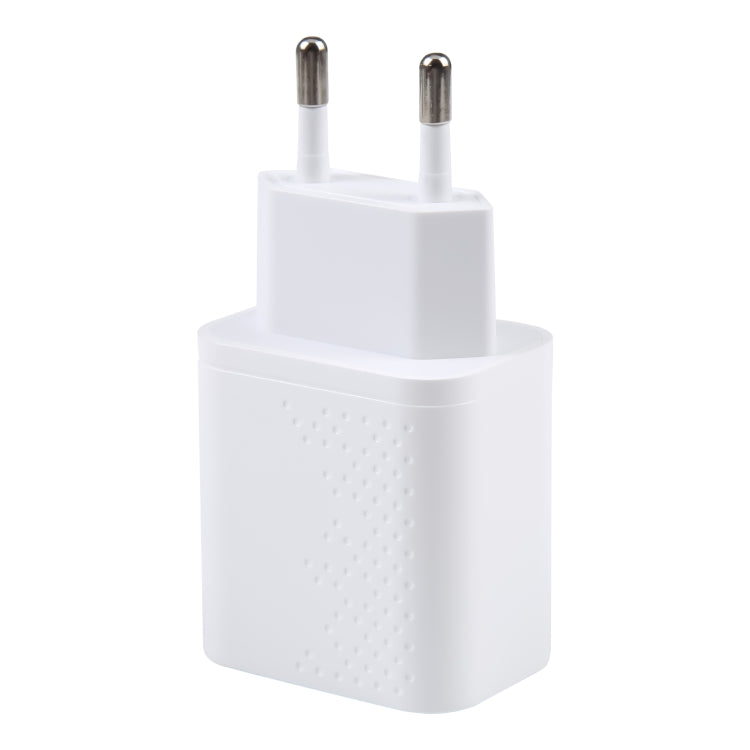 LZ-105A+C PD 20W USB-C/Type-C+QC 3.0 USB Ports Dot Pattern Travel Charger, EU Plug(White) - USB Charger by PMC Jewellery | Online Shopping South Africa | PMC Jewellery | Buy Now Pay Later Mobicred