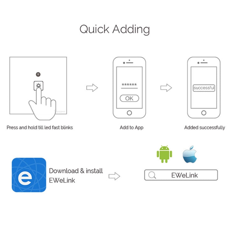 WS-US-02 EWeLink APP & Touch Control 2A 2 Gangs Tempered Glass Panel Smart Wall Switch, AC 90V-250V, US Plug - Smart Socket by PMC Jewellery | Online Shopping South Africa | PMC Jewellery | Buy Now Pay Later Mobicred