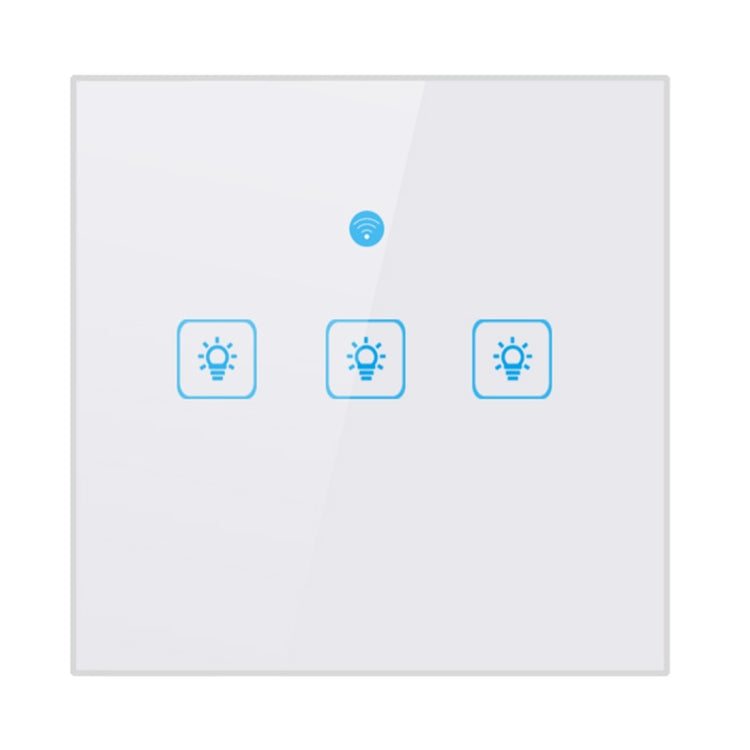 WS-UK-03 EWeLink APP & Touch Control 2A 3 Gangs Tempered Glass Panel Smart Wall Switch, AC 90V-250V, UK Plug - Smart Socket by PMC Jewellery | Online Shopping South Africa | PMC Jewellery | Buy Now Pay Later Mobicred