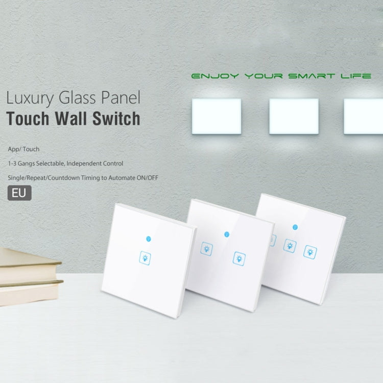 WS-EU-01 EWeLink APP & Touch Control 2A 1 Gang Tempered Glass Panel Smart Wall Switch, AC 90V-250V, EU Plug - Smart Socket by PMC Jewellery | Online Shopping South Africa | PMC Jewellery | Buy Now Pay Later Mobicred