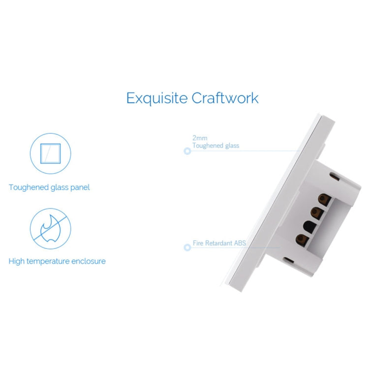 WS-EU-02 EWeLink APP & Touch Control 2A 2 Gangs Tempered Glass Panel Smart Wall Switch, AC 90V-250V, EU Plug - Smart Socket by PMC Jewellery | Online Shopping South Africa | PMC Jewellery | Buy Now Pay Later Mobicred