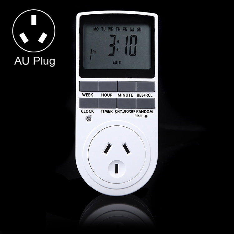 AC 240V Smart Home Plug-in Programmable LCD Display Clock Summer Time Function 12/24 Hours Changeable Timer Switch Socket, AU Plug - Energy Saving Timer Socket by PMC Jewellery | Online Shopping South Africa | PMC Jewellery | Buy Now Pay Later Mobicred