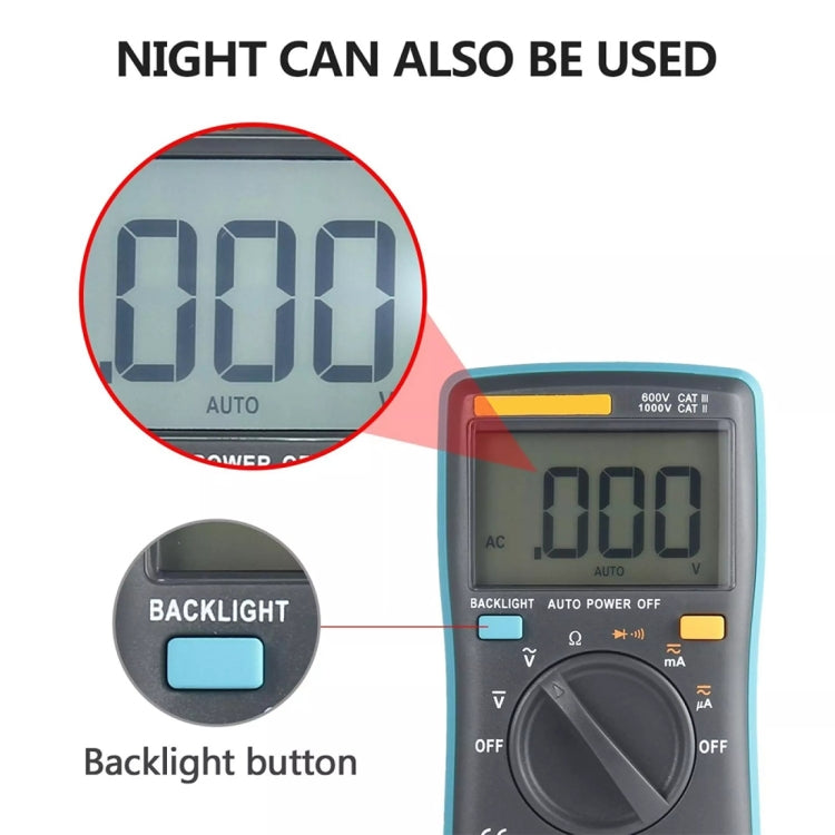 ZT98 CAT III  600V Portable Digital Multimeter 2000 Counts Back-light AC / DC Current Voltage Tester Meter with LCD Screen & Holder - Current & Voltage Tester by PMC Jewellery | Online Shopping South Africa | PMC Jewellery | Buy Now Pay Later Mobicred