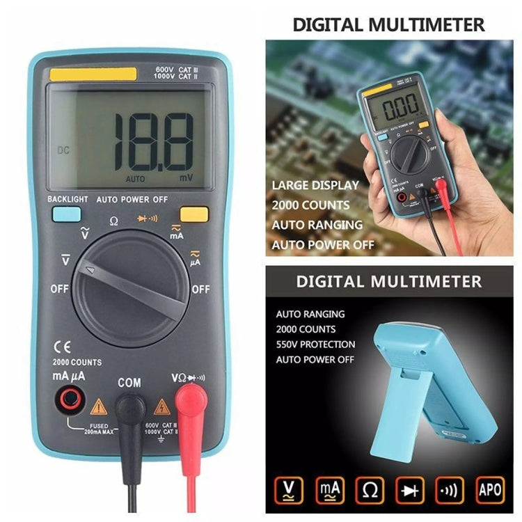 ZT98 CAT III  600V Portable Digital Multimeter 2000 Counts Back-light AC / DC Current Voltage Tester Meter with LCD Screen & Holder - Current & Voltage Tester by PMC Jewellery | Online Shopping South Africa | PMC Jewellery | Buy Now Pay Later Mobicred