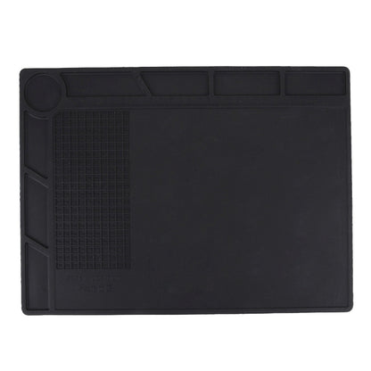 Maintenance Platform High Temperature Heat-resistant Repair Insulation Pad Silicone Mats with Screws Position, Size: 35cm x 25cm(Black) - Working Mat by PMC Jewellery | Online Shopping South Africa | PMC Jewellery | Buy Now Pay Later Mobicred