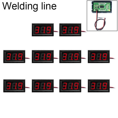 10 PCS 0.56 inch 2 Welding Wires Digital Voltage Meter with Shell, Color Light Display, Measure Voltage: DC 4.5-30V (Red) - Current & Voltage Tester by PMC Jewellery | Online Shopping South Africa | PMC Jewellery | Buy Now Pay Later Mobicred