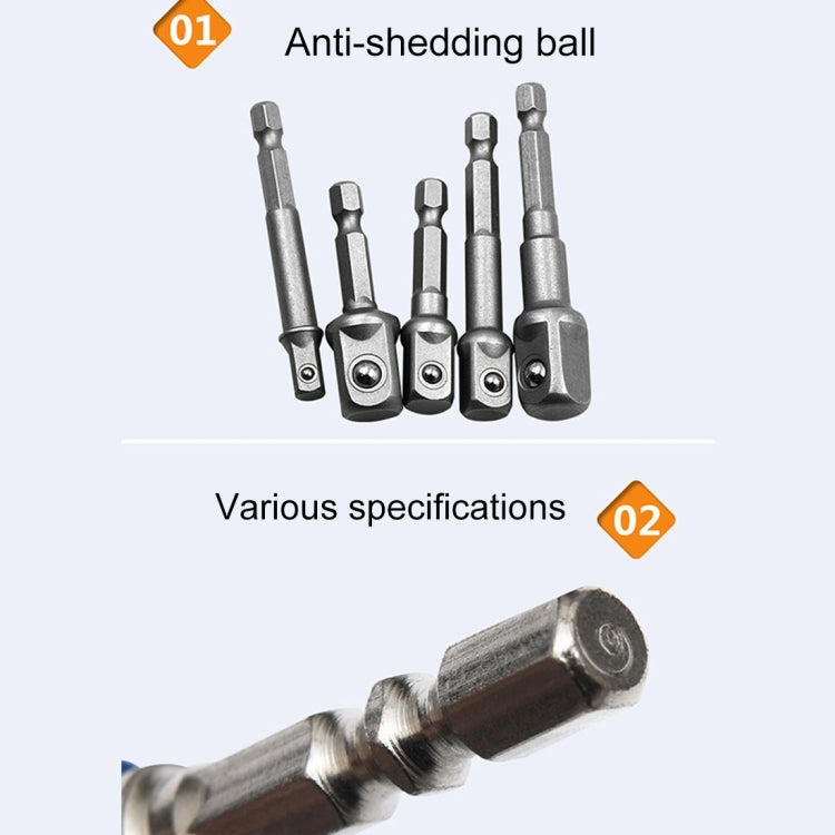 3 PCS/Set Socket Bit Extension Bar Hex Shank Adapter Drill Nut Driver Power Drill Bit(1/4, 3/8, 1/2 inch), Length:50mm - Hex Key & Spanner by PMC Jewellery | Online Shopping South Africa | PMC Jewellery