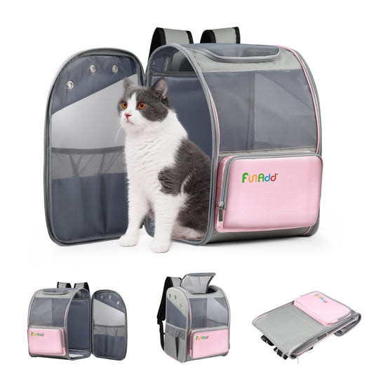 FUNADD Fold Breathable Pet Backpack Outdoor Shoulders Cat Bag (Pink) - Pet Bags by FunAdd | Online Shopping South Africa | PMC Jewellery | Buy Now Pay Later Mobicred