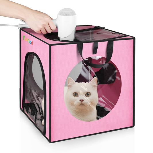 FUNADD Pet Bath Drying Box Portable Folding Dryer Cage, Suitable for Pets up to 5kg(Pink) - Blower & Drying by PMC Jewellery | Online Shopping South Africa | PMC Jewellery | Buy Now Pay Later Mobicred