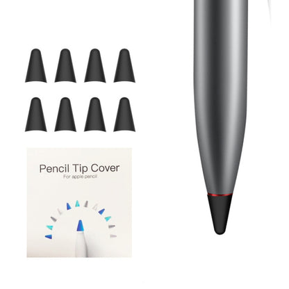 8 PCS Non-slip Mute Wear-resistant Nib Cover for M-pencil Lite (Black) - Pencil Accessories by PMC Jewellery | Online Shopping South Africa | PMC Jewellery | Buy Now Pay Later Mobicred