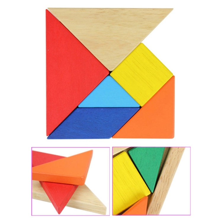 Baby Toy Fine Wooden Jigsaw Puzzle Beech Tangram, Size: 15*15cm - Math Toys by PMC Jewellery | Online Shopping South Africa | PMC Jewellery