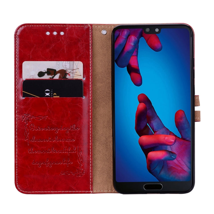 For Huawei P20 Business Style Oil Wax Texture Horizontal Flip Leather Case with Holder & Card Slots & Wallet(Red) - Huawei Cases by PMC Jewellery | Online Shopping South Africa | PMC Jewellery | Buy Now Pay Later Mobicred