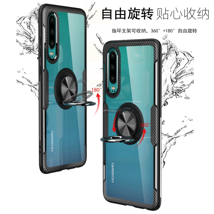 Scratchproof TPU + Acrylic Ring Bracket Protective Case for Huawei P30(Silver+Black) - Huawei Cases by PMC Jewellery | Online Shopping South Africa | PMC Jewellery | Buy Now Pay Later Mobicred