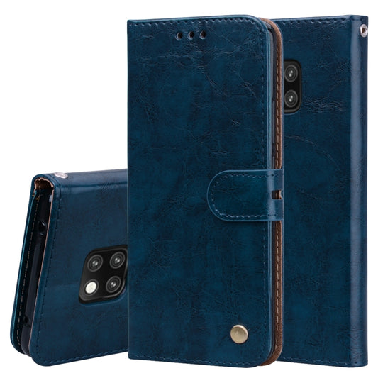 Business Style Oil Wax Texture Horizontal Flip Leather Case for Huawei Mate 20 Pro, with Holder & Card Slots & Wallet (Blue) - Huawei Cases by PMC Jewellery | Online Shopping South Africa | PMC Jewellery | Buy Now Pay Later Mobicred