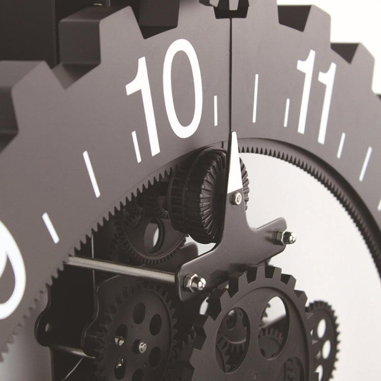 Home Simple European Style Triangular Mechanical Gears Wall Clock (Black) - Wall Clock by PMc TechLife | Online Shopping South Africa | PMc TechLife | Buy Now Pay Later Mobicred