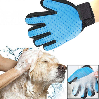 Right Hand Five Finger Deshedding Brush Glove Pet Gentle Efficient Massage Grooming(Sky Blue) - Brushes & Combs by PMC Jewellery | Online Shopping South Africa | PMC Jewellery